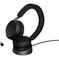Aanbieding Jabra Evolve2 75 USB C Draadloze Office Headset met oplaadstandaard Zwart